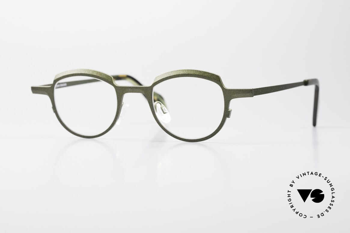 Theo Belgium Asscher Panto Titanium Glasses, Theo Belgium designer specs; 'Diamond Cuts' series, Made for Men and Women