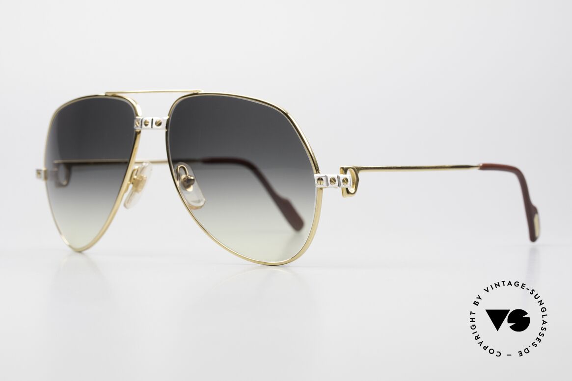 Cartier Vendome Santos - M Gray-Yellow Gradient Lenses, Santos Decor (with 3 screws): MEDIUM size 59-14, 130, Made for Men and Women