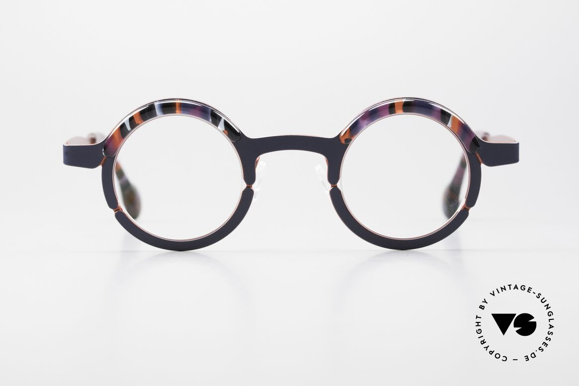 Theo Belgium Tag Round Glasses Women And Men, great combination of colors, shapes & materials, Made for Men and Women