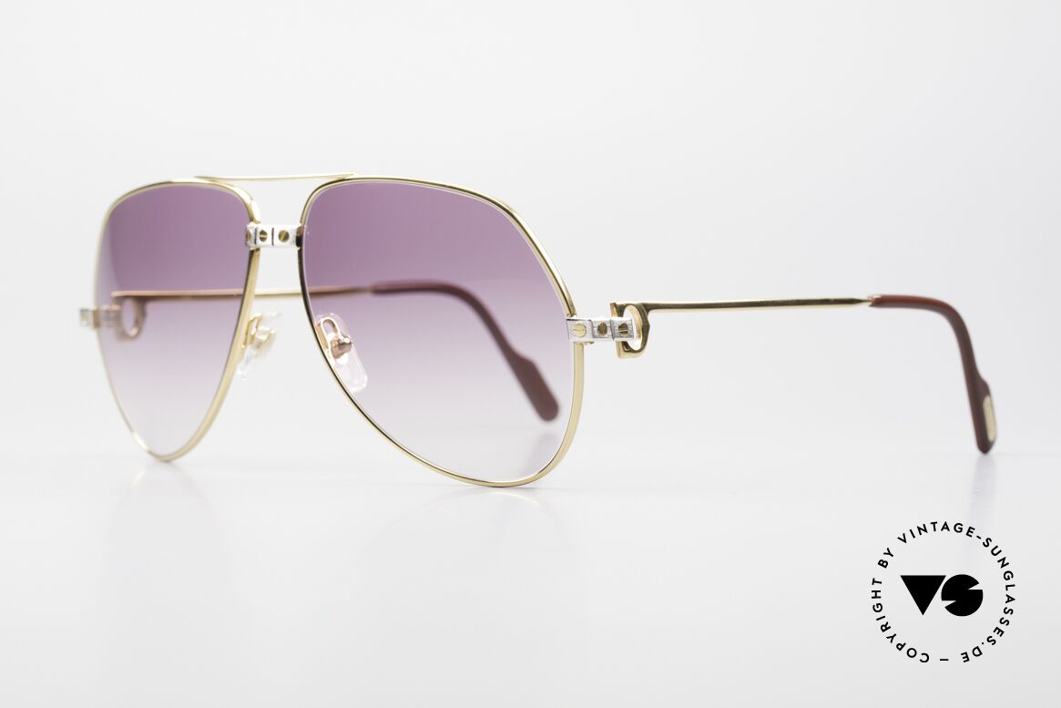 Cartier Vendome Santos - M James Bond Movie Shades 80's, Santos Decor (with 3 screws): MEDIUM size 59-14, 130, Made for Men and Women