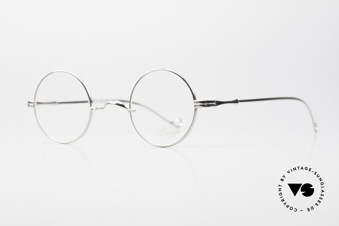 Lunor II 12 Small Round Platinum Plated, the most classic eyewear design, ever: platinum plated, Made for Men and Women