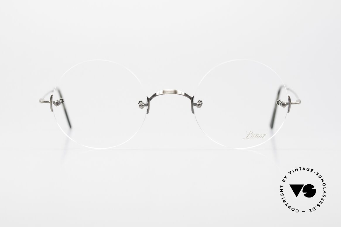 Lunor Classic Round AS Steve Jobs Glasses Antique Silver, shown in STEVE JOBS biography and multiple on Google, Made for Men and Women