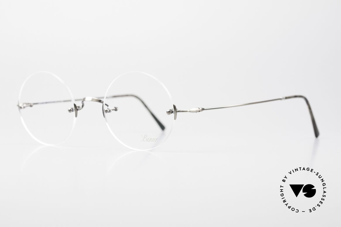 Lunor Classic Round AS Steve Jobs Glasses Antique Silver, unworn pair comes with an original hard case by LUNOR, Made for Men and Women