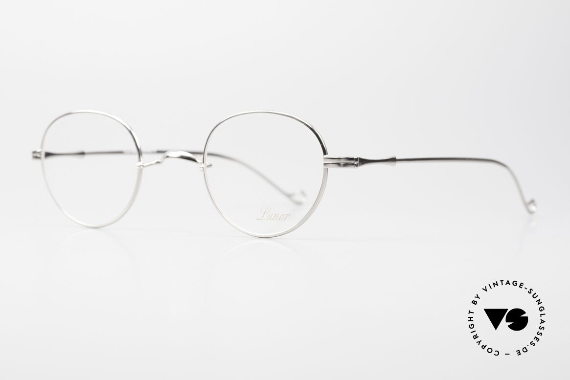 Lunor II 22 Metal Glasses Platinum Plated, plain design with a W-shaped bridge, PLATINUM-plated, Made for Men and Women