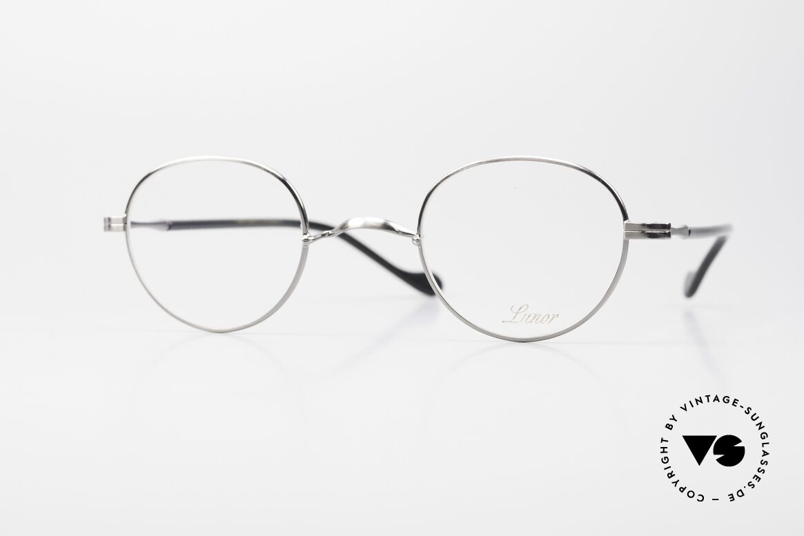Lunor II A 22 Round Specs Antique Silver AS, Lunor glasses of the II-A series: metal & acetate combi, Made for Men and Women