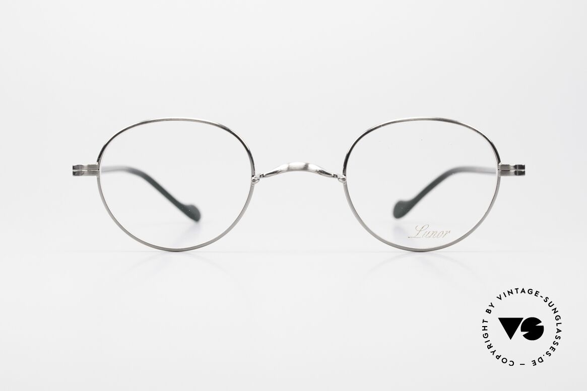 Lunor II A 22 Round Specs Antique Silver AS, antique silver (AS) frame with acetate-metal temples, Made for Men and Women
