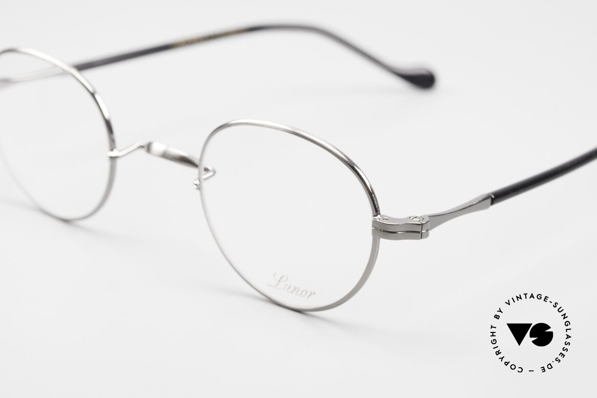 Lunor II A 22 Round Specs Antique Silver AS, traditional German brand; quality handmade in Germany, Made for Men and Women