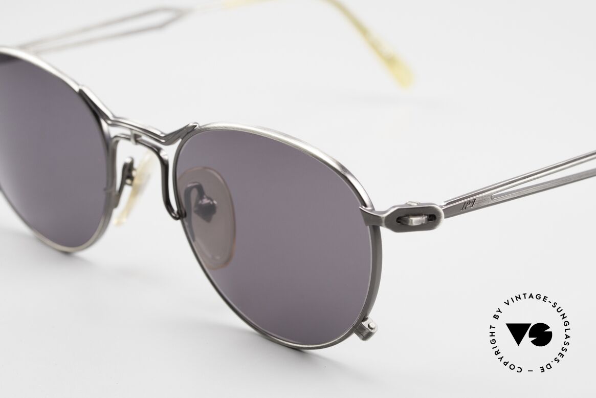 Jean Paul Gaultier 55-2177 90's Frame Antique Silver, in size 49/19 with gray sun lenses; 100% UV protection, Made for Men and Women