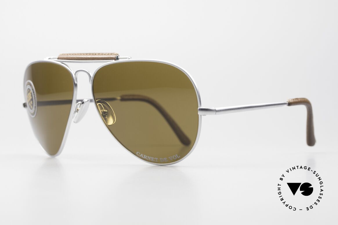 Cebe 309 Leather Aviator Carnet De Vol, sturdy metal frame with extremely high-quality lenses, Made for Men