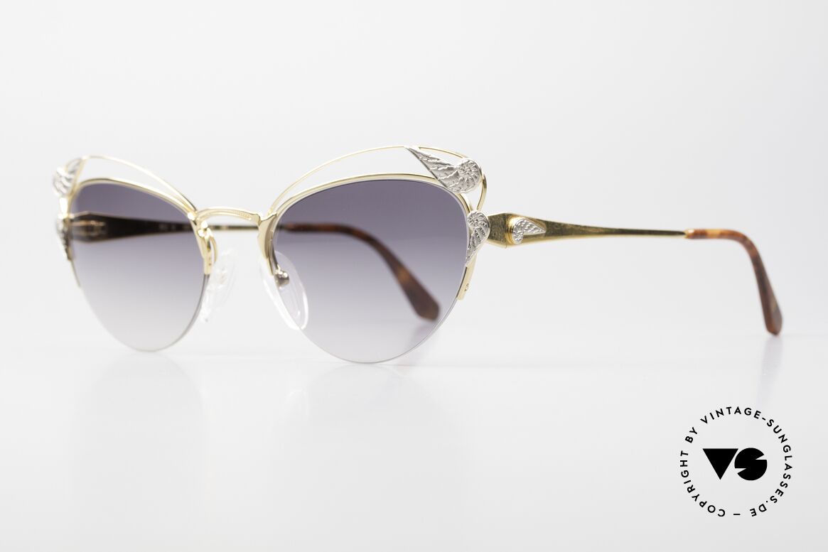 Essilor 812 Nautilus Ladies 80's Sunglasses, half-rimless; Nylor thread = primary invention by Essilor, Made for Women