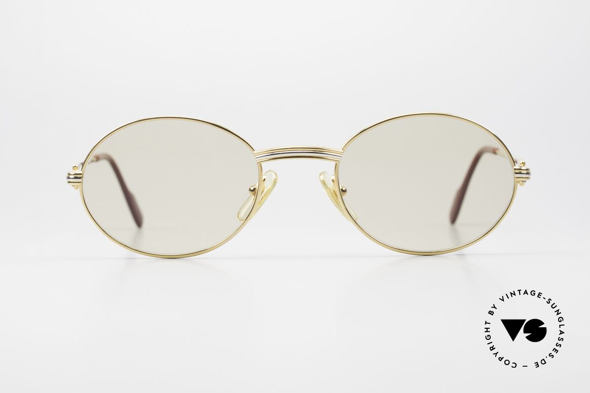Cartier Saint Honore Large Size Changeable Lenses, oval VINTAGE CARTIER sunglasses from approx. 1998, Made for Men and Women