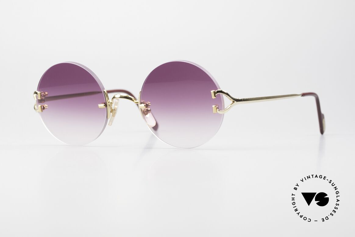 Cartier Madison Limited One Of A Kind Purple Customized, noble rimless CARTIER luxury sunglasses from 1997, Made for Men and Women