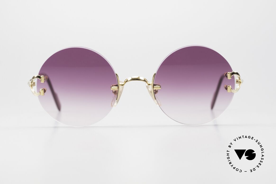 Cartier Madison Limited One Of A Kind Purple Customized, precious round designer shades; 22ct GOLD-PLATED, Made for Men and Women