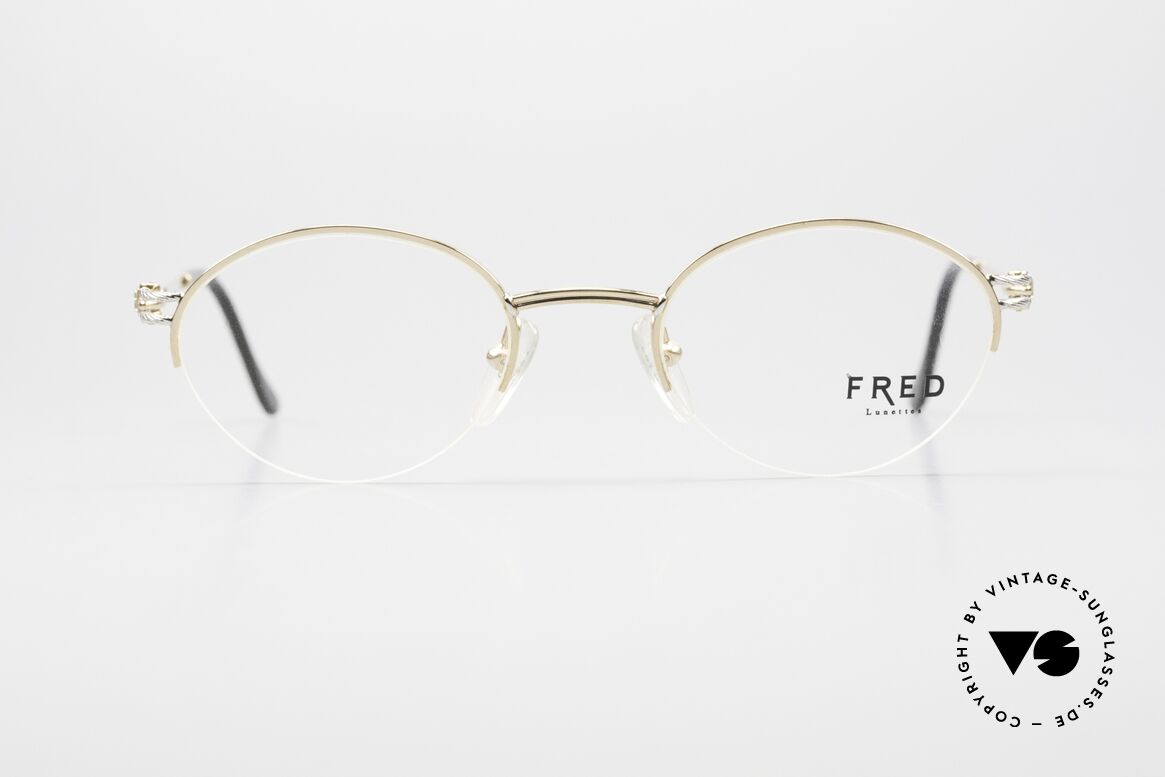 Fred Feroe Rare Oval Luxury Eyeglasses, rare vintage eyeglasses by Fred, Paris from the 1980s, Made for Men and Women