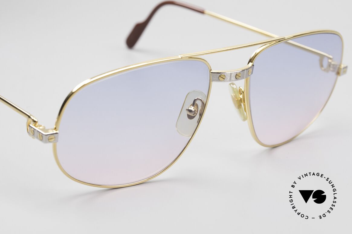 Cartier Romance Santos - XL Babyblue Pink Gradient Lenses, 2. hand model, but mint condition (incl. orig. Cartier box), Made for Men