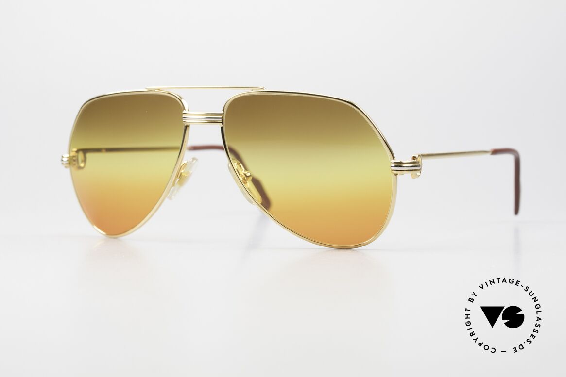Cartier Vendome LC - S 1980's Sunglasses Tricolored, vintage Cartier Vendome glasses; famous aviator style!, Made for Men and Women