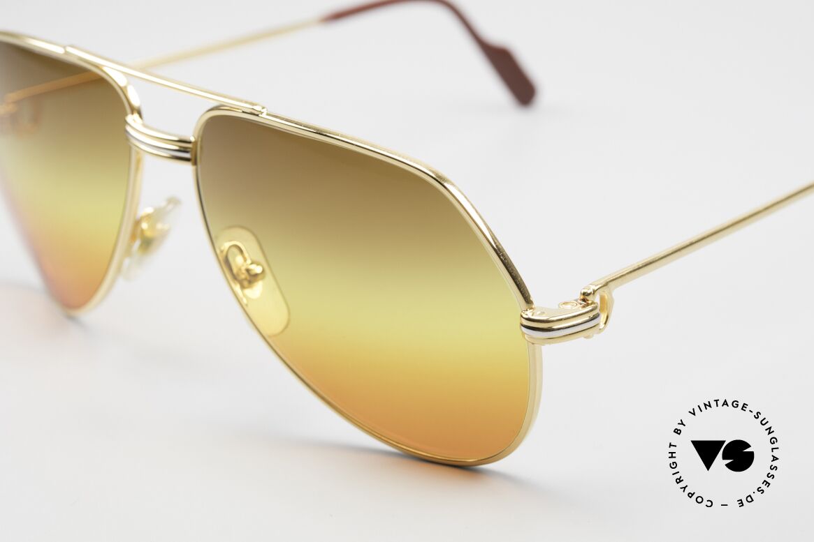 Cartier Vendome LC - S 1980's Sunglasses Tricolored, with new fancy triple-gradient sun lenses ("Desert Sun"), Made for Men and Women