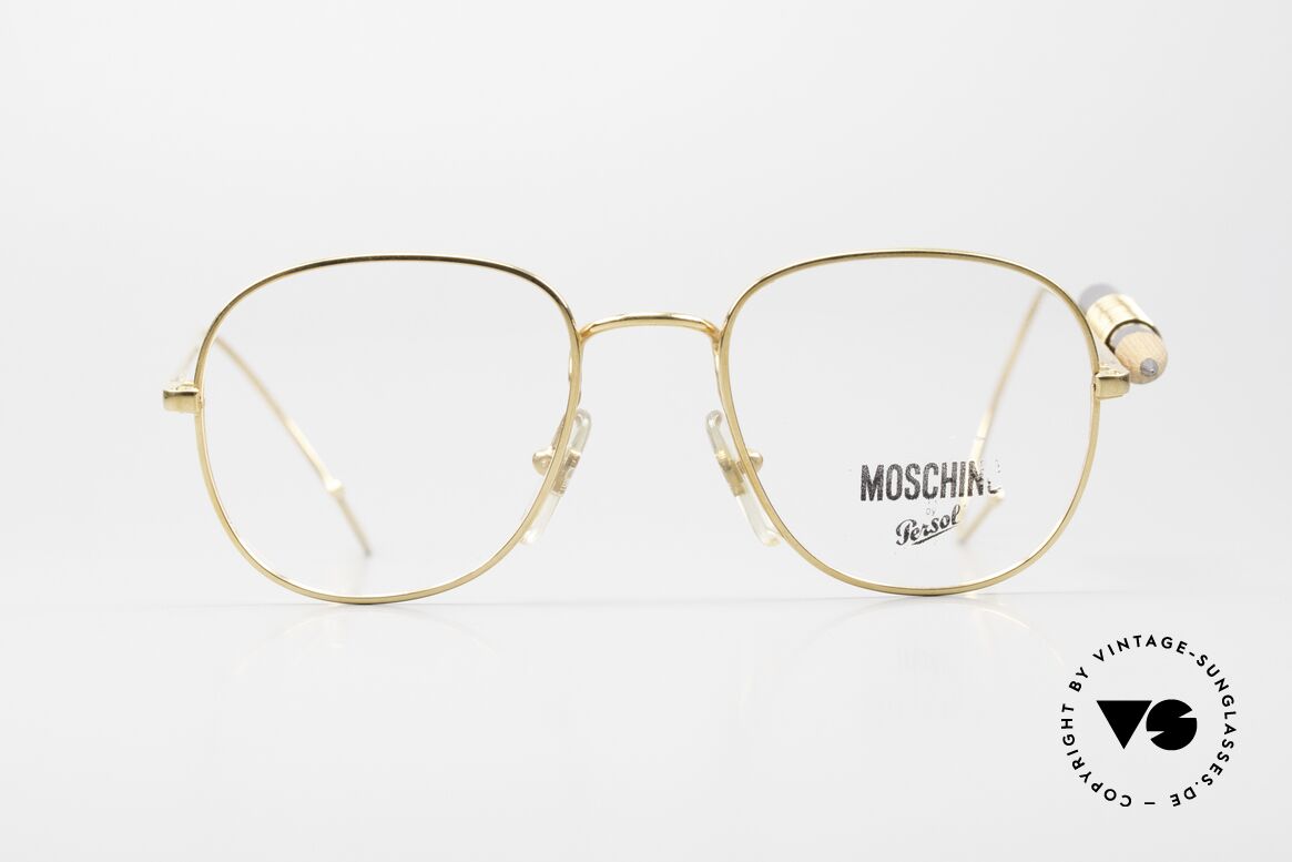 Moschino M17 Pencil Eyeglasses by Persol, gold-plated vintage 90's eyeglasses by MOSCHINO, Made for Men and Women