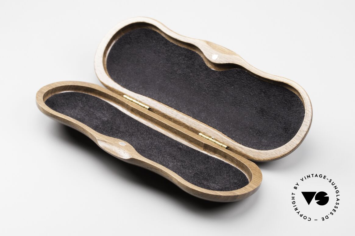 Lunor Wooden Folding Case - B Nut Wood Case In Size B, the flatter Lunor telescopic glasses would rattle a bit, Made for Men and Women