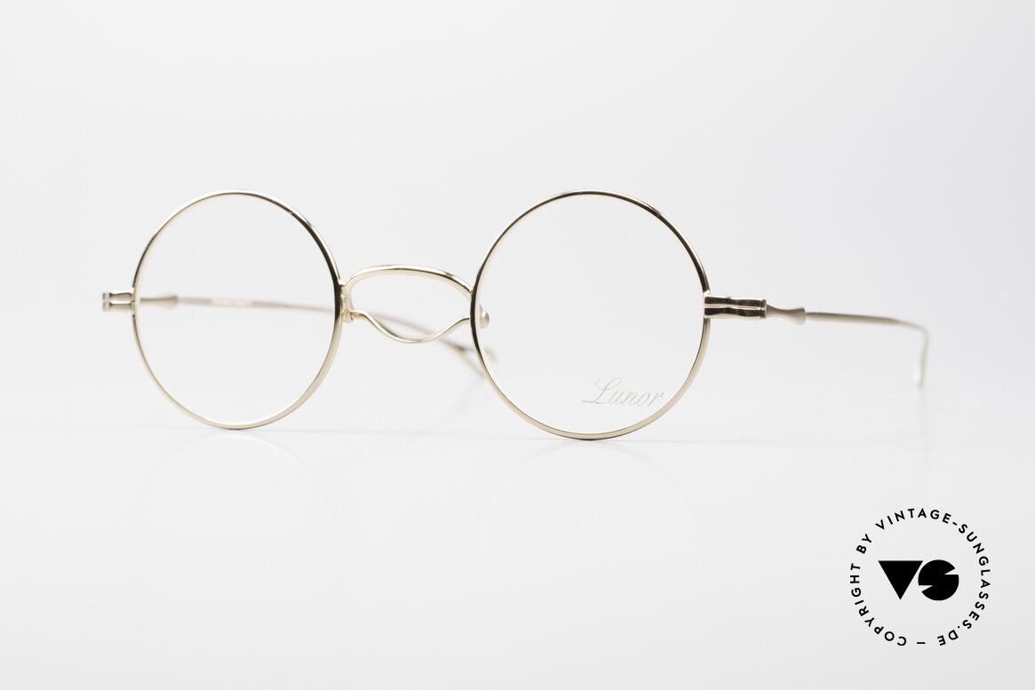 Lunor Swing 31 Round Asian Version Smaller Bridge, old Lunor glasses with swing bridge & orig. Lunor case, Made for Men and Women