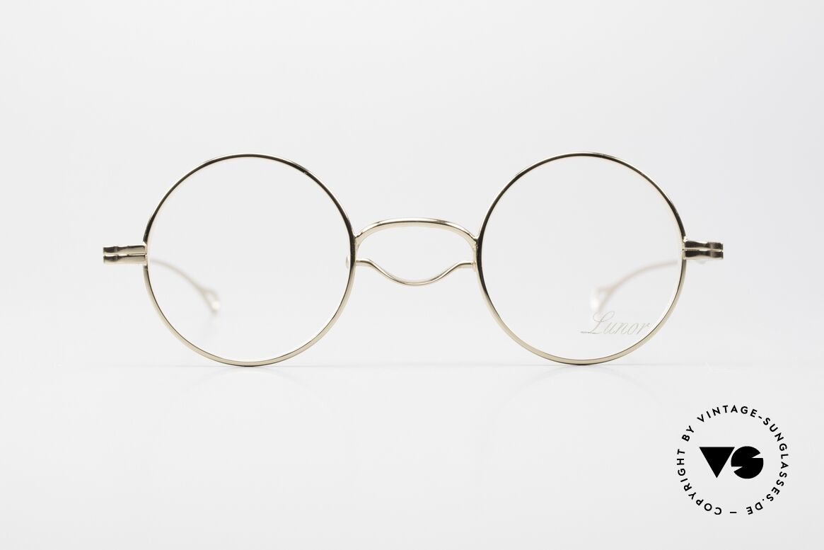 Lunor Swing 31 Round Asian Version Smaller Bridge, old Lunor glasses with swing bridge & orig. Lunor case, Made for Men and Women