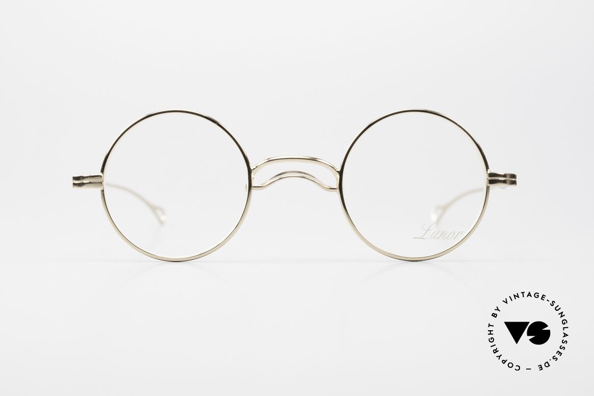 Lunor Swing 31 Round Asian Version Smaller Bridge, precious 22ct GOLD-PLATED frame; true luxury eyewear!, Made for Men and Women