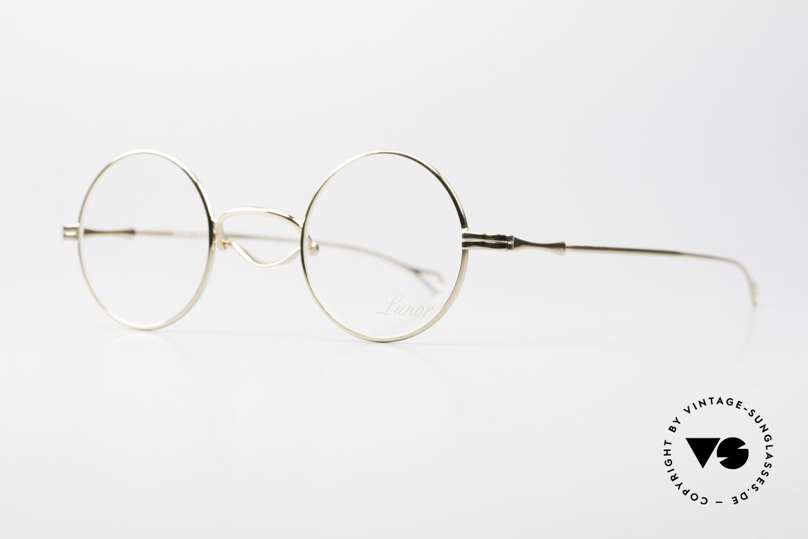Lunor Swing 31 Round Asian Version Smaller Bridge, swing bridge = homage to the antique glasses from 1900, Made for Men and Women