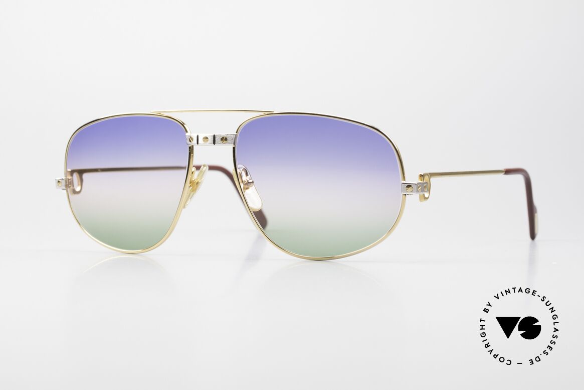 Cartier Romance Santos - XL 80s Luxury Vintage Sunglasses, vintage CARTIER sunglasses; model ROMANCE SANTOS, Made for Men