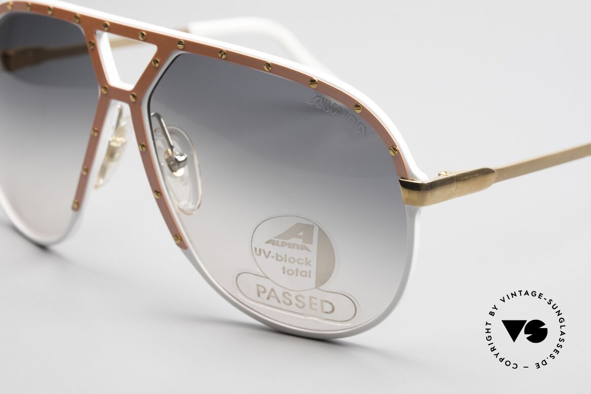 Alpina M1 Ultra Rare Collector's Shades, salmon ornamental cover with 24 golden screws!, Made for Men and Women