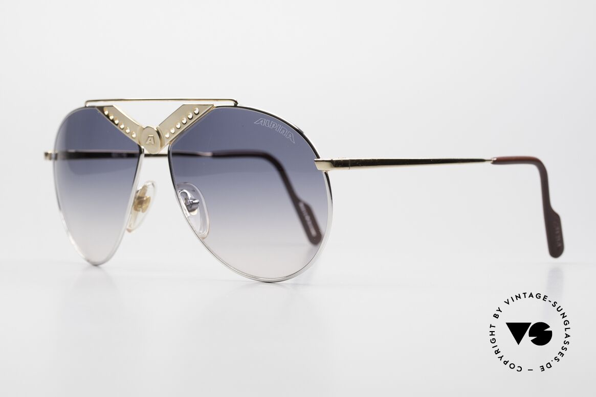Alpina M52 Rare 80's Aviator Shades, 1st class comfort and high-end sun lenses (100% UV), Made for Men