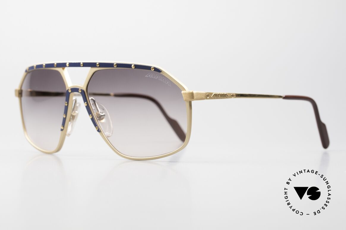 Alpina M6 Limited Edition Dark Blue Gold, West Germany sunglasses: made from 1987 to 1991, Made for Men and Women