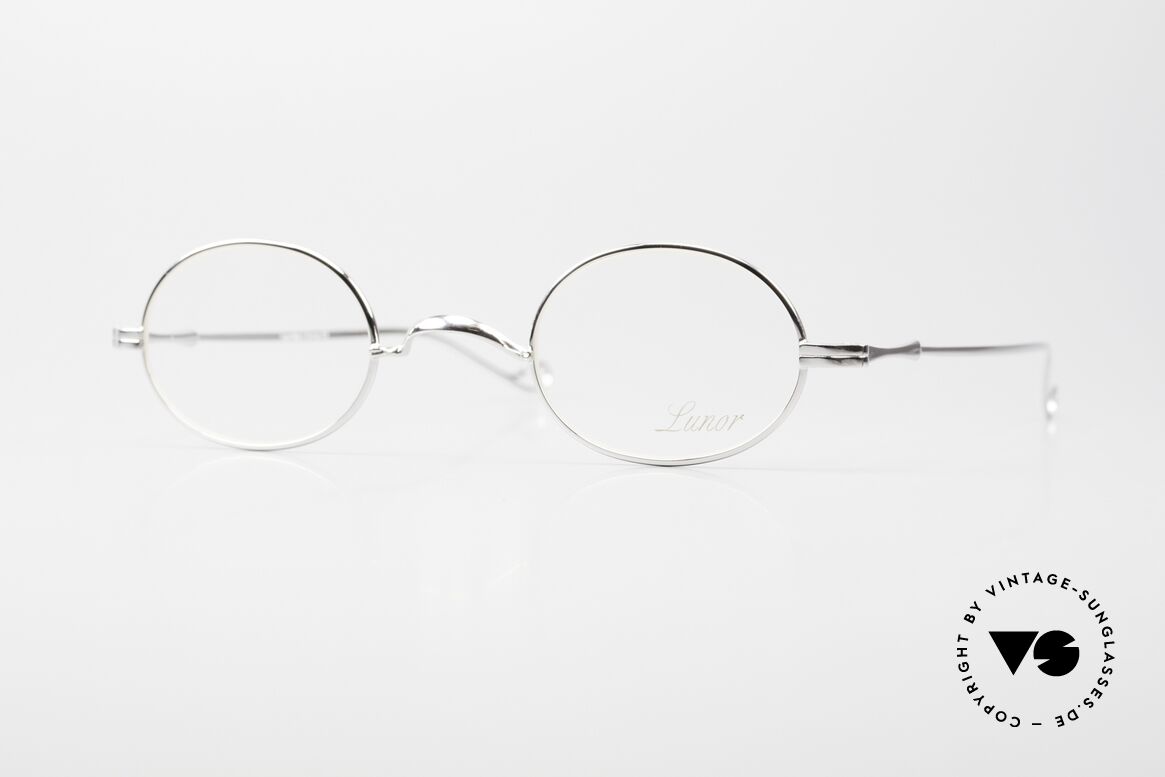 Lunor II 10 Frame Platinum Plated PP, oval vintage glasses of the Lunor II Series, full rimmed, Made for Men and Women