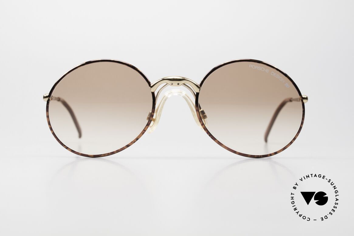 Porsche 5658 - S Round 90's Glasses Unisex, chestnut / gold frame with comfortable 'saddle bridge', Made for Men and Women