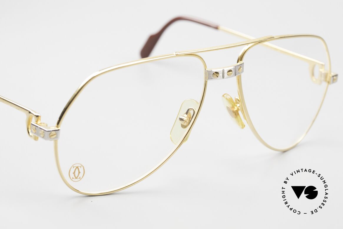 Cartier Vendome Santos - S James Bond Vintage Glasses, luxury frame (22ct gold-plated) with full orig. packing!, Made for Men and Women