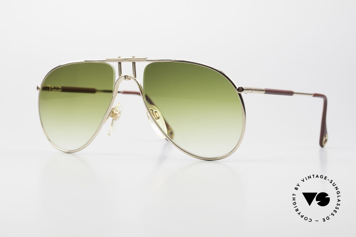 Aigner EA3 80's Frame Gold Plated Leather, Etienne AIGNER EA3 vintage sunglasses from 1988, Made for Men