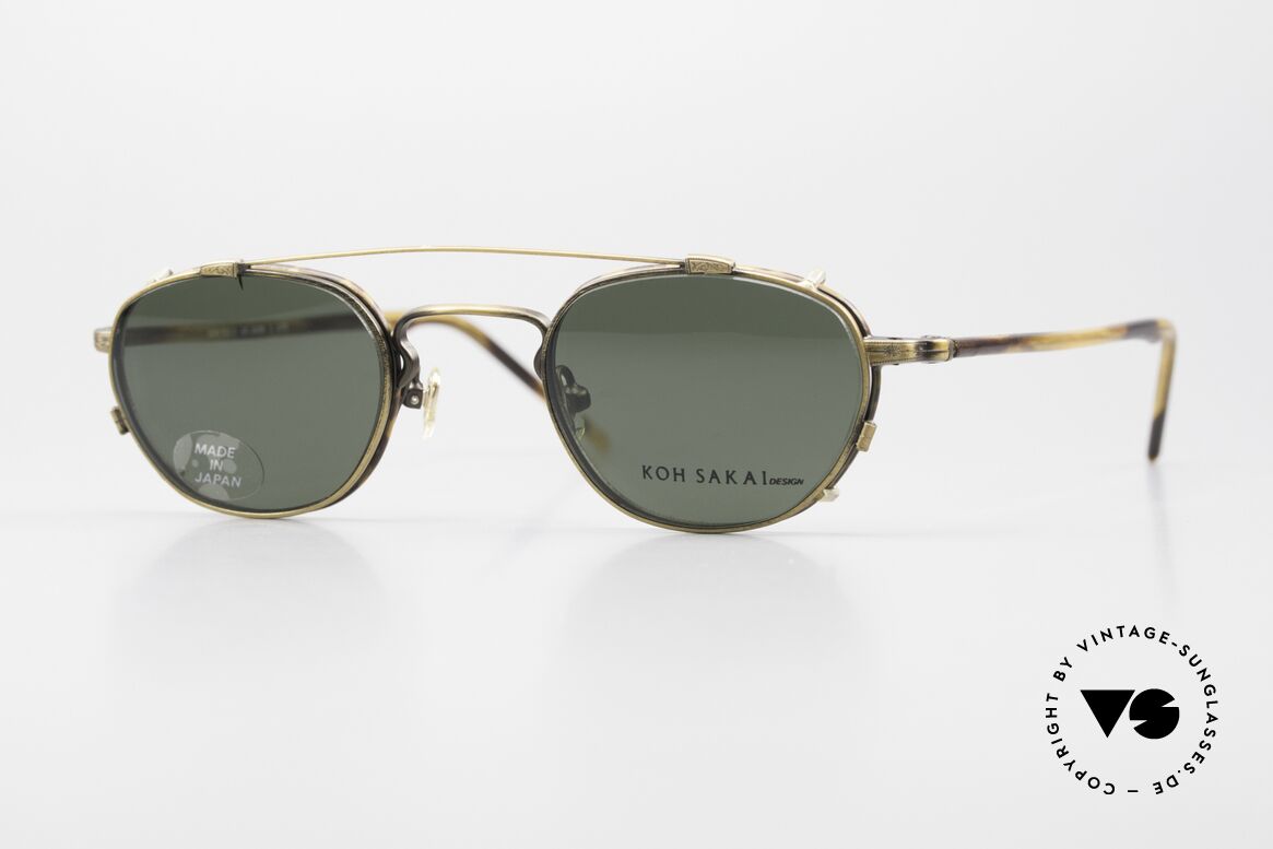 Koh Sakai KS9408 Small Eyeglasses With Clip On, rare, vintage Koh Sakai glasses with clip-on from 1997, Made for Men and Women