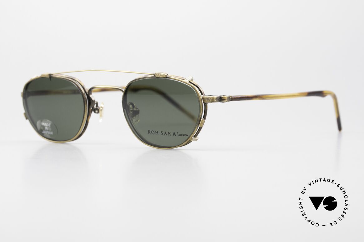 Koh Sakai KS9408 Small Eyeglasses With Clip On, designed in Los Angeles and produced in Sabae (Japan), Made for Men and Women