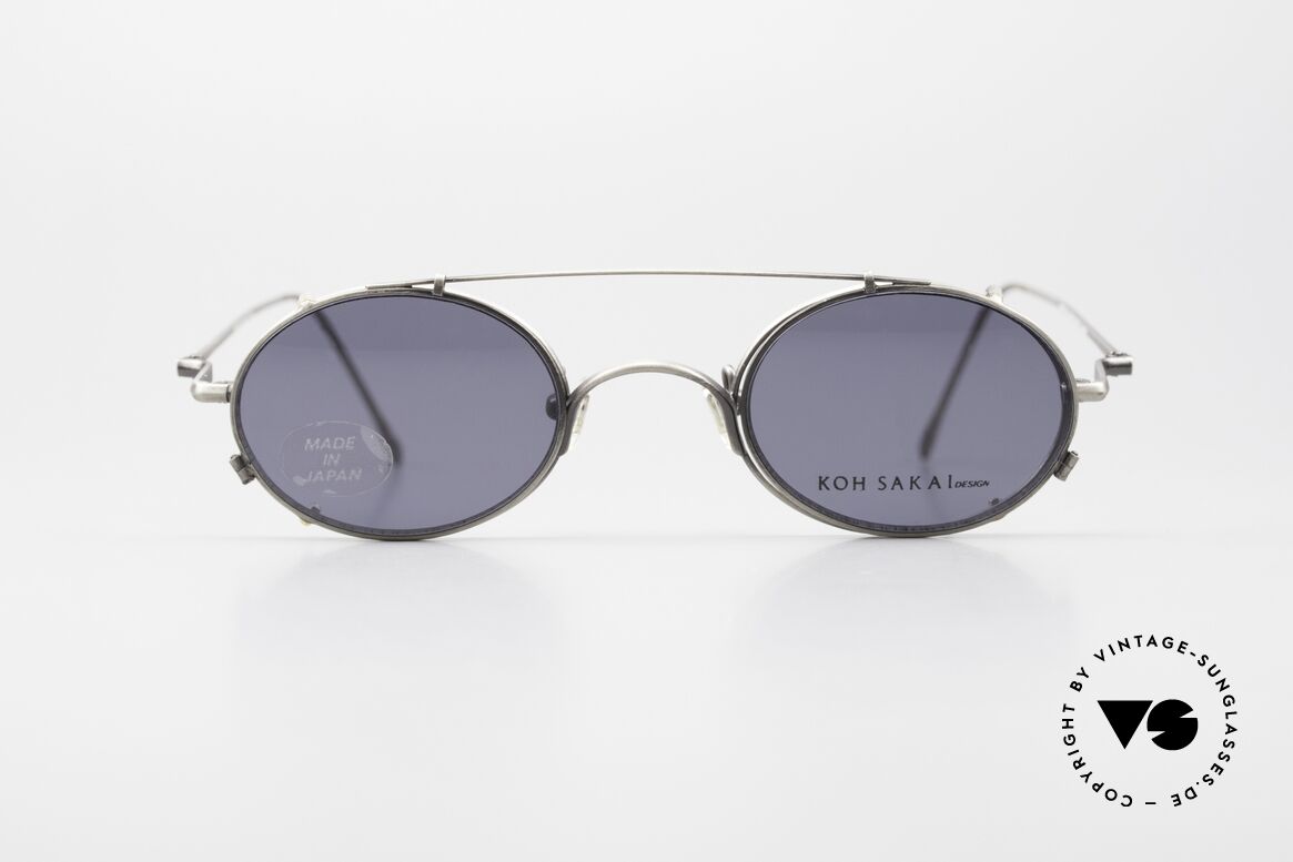 Koh Sakai KS9541 90s Oval Frame Made in Japan, rare, vintage Koh Sakai glasses with clip-on from 1997, Made for Men and Women