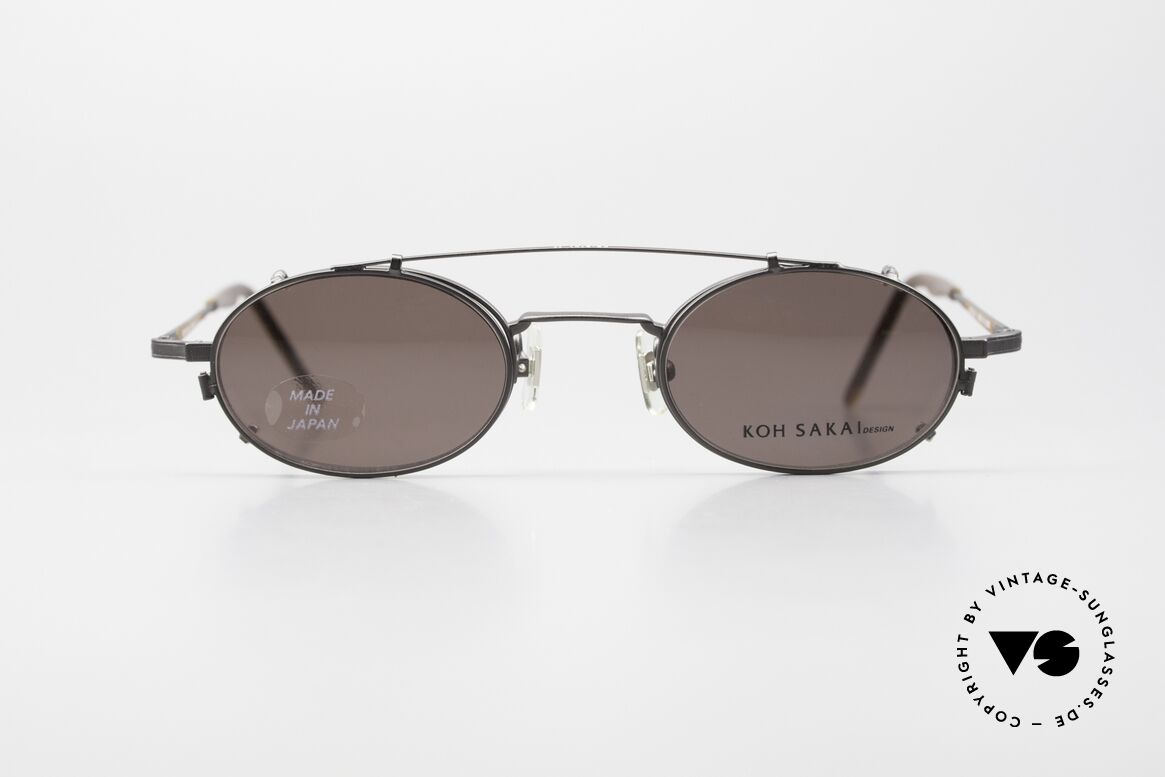 Koh Sakai KS9701 Small Titanium Frame Clip On, true vintage Titanium glasses by Koh Sakai with clip-on, Made for Men and Women