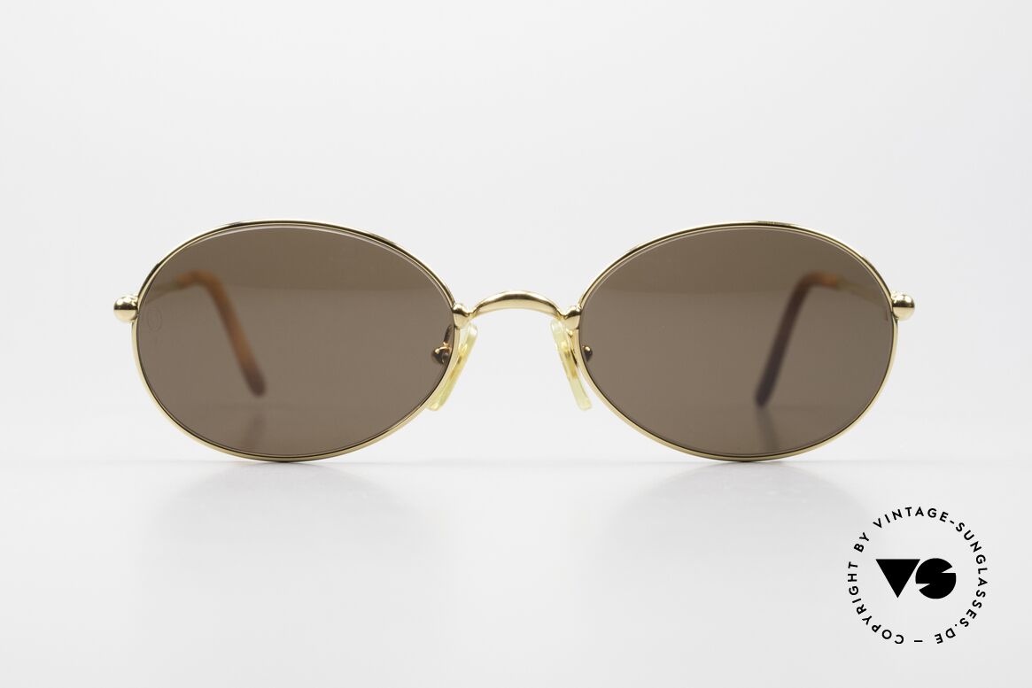 Cartier Saturne Oval 90's Luxury Sunglasses, model of the 'Thin Rim' series by Cartier; S-M size 51/19, Made for Men and Women