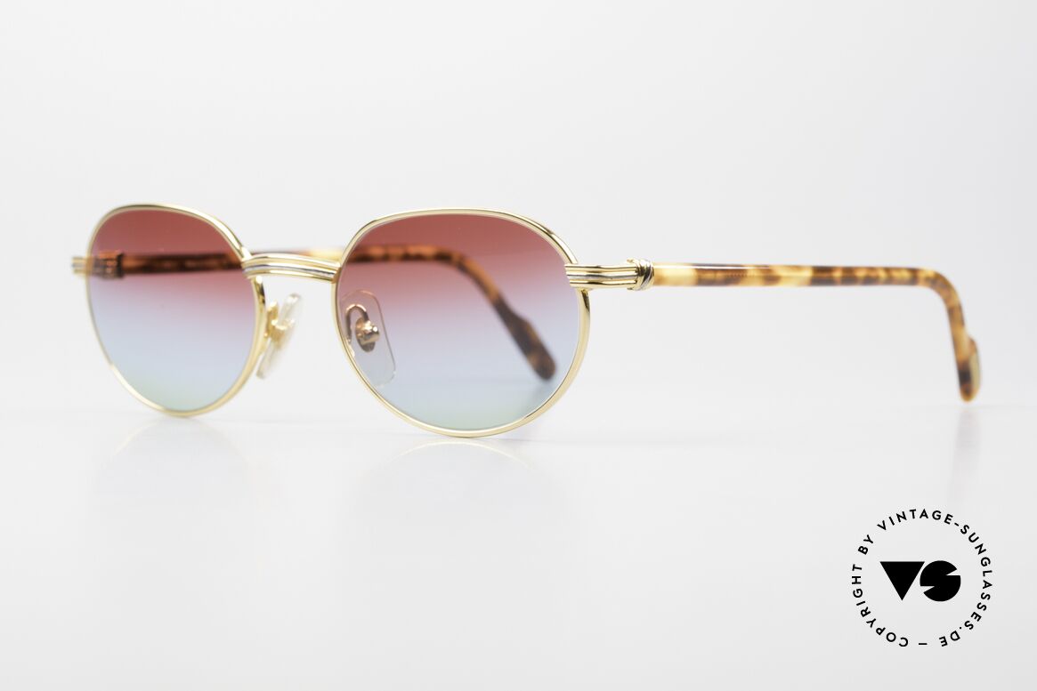 Cartier Lueur Luxury 90's Sunglasses Unisex, with new matching sun lenses "bordeaux polar lights", Made for Men and Women