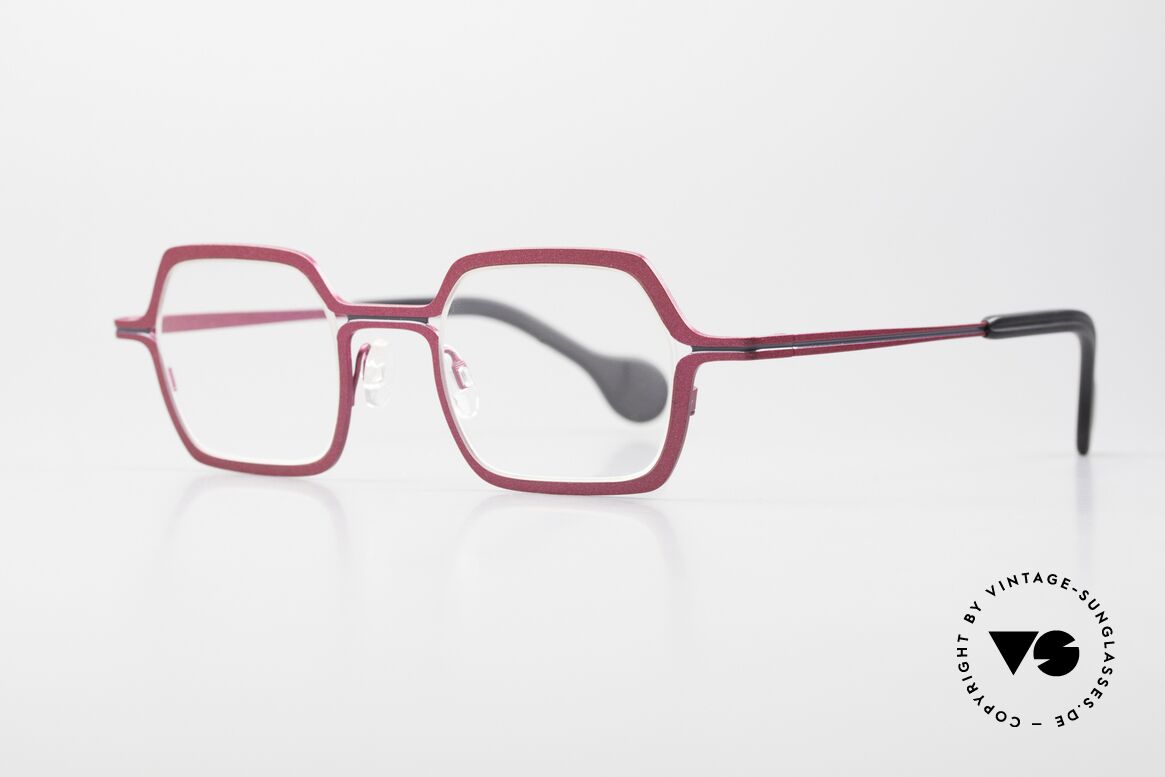 Theo Belgium Line Women's Glasses Pink Metallic, a great designer piece and truly an EYE-CATCHER, Made for Women