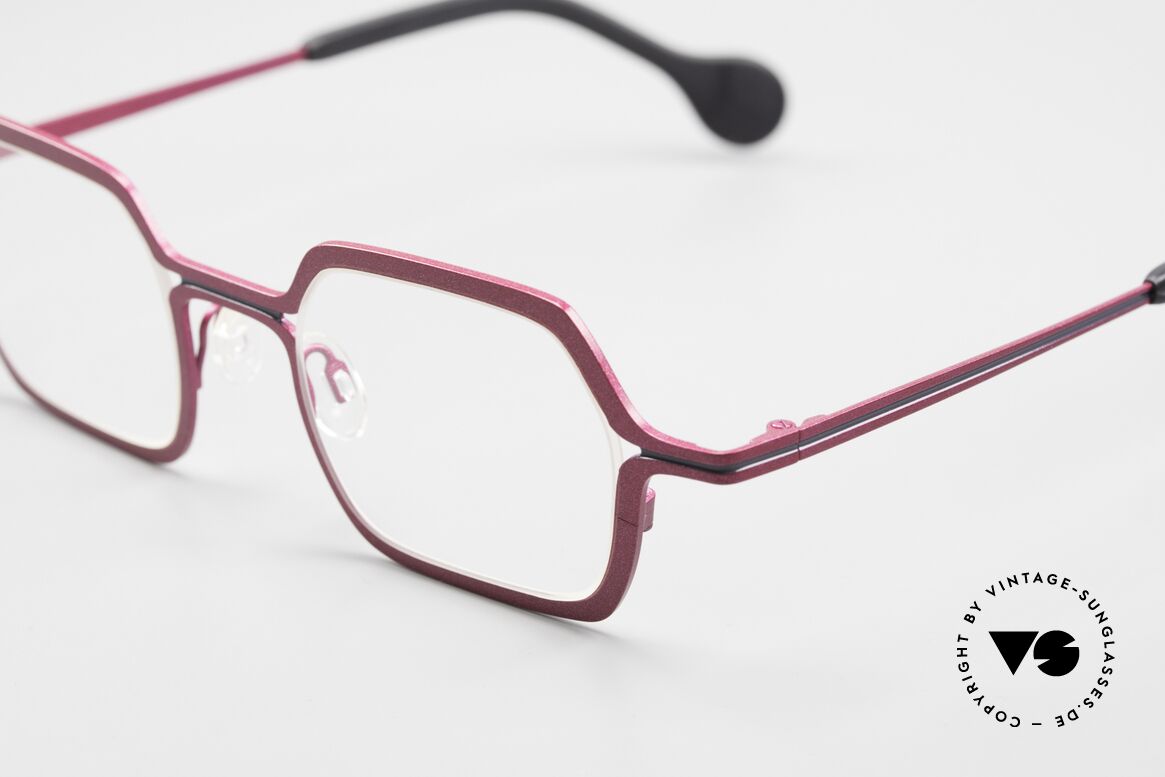 Theo Belgium Line Women's Glasses Pink Metallic, fancy color code 339 (dark pink metallic); M-L size, Made for Women