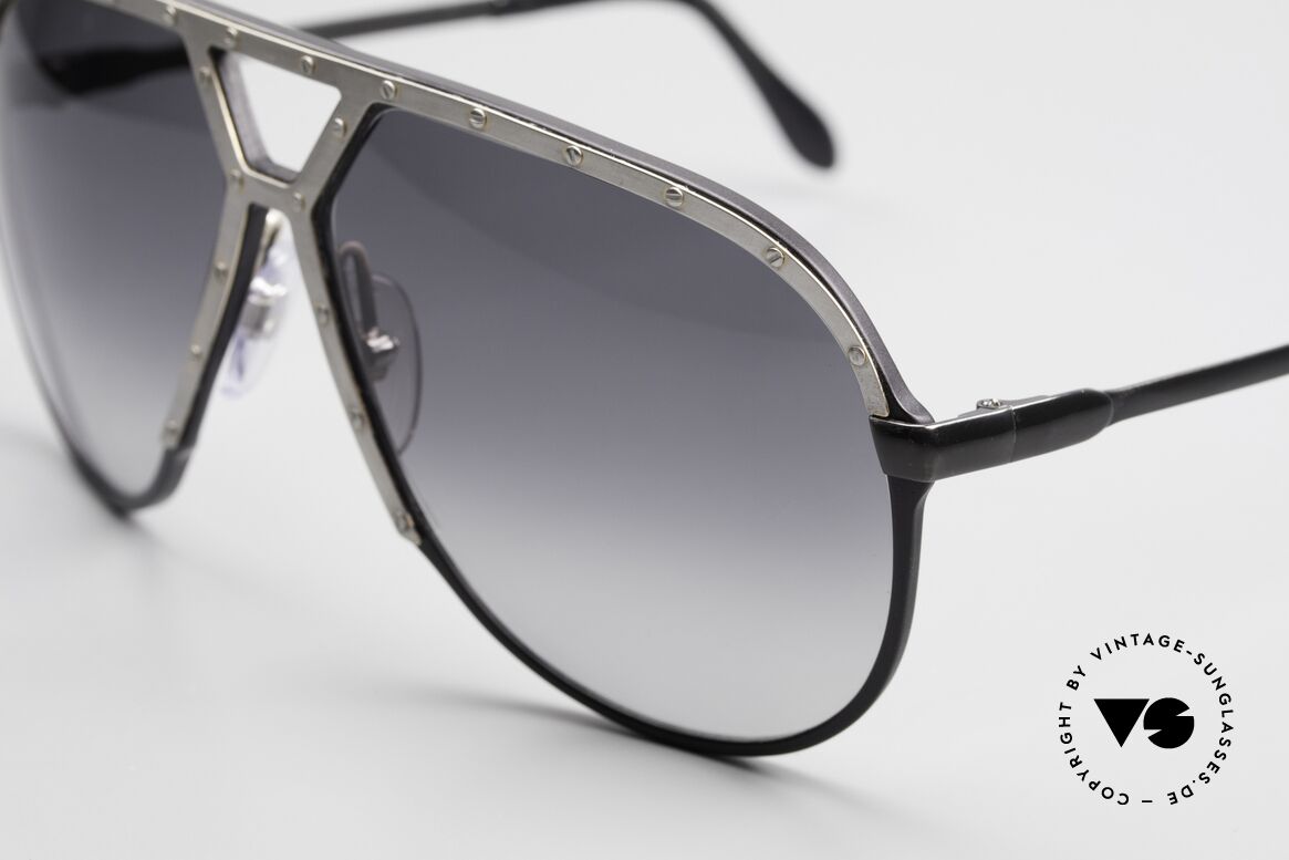 Alpina M1 80's Stevie Wonder Sunglasses, matching sun lenses in gray-gradient (100% UV), Made for Men