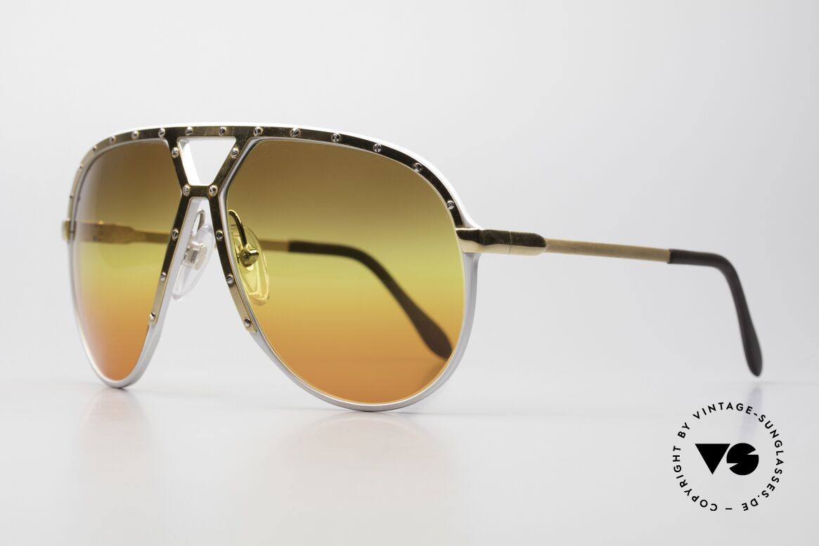 Alpina M1 80's Sunglasses West Germany, silber frame with GOLD-plated cover and temples, Made for Men