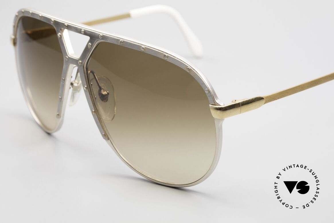 Alpina M1 One of a Kind Antique-Silver Gold, noble matching brown-gradient lenses; 100% UV, Made for Men