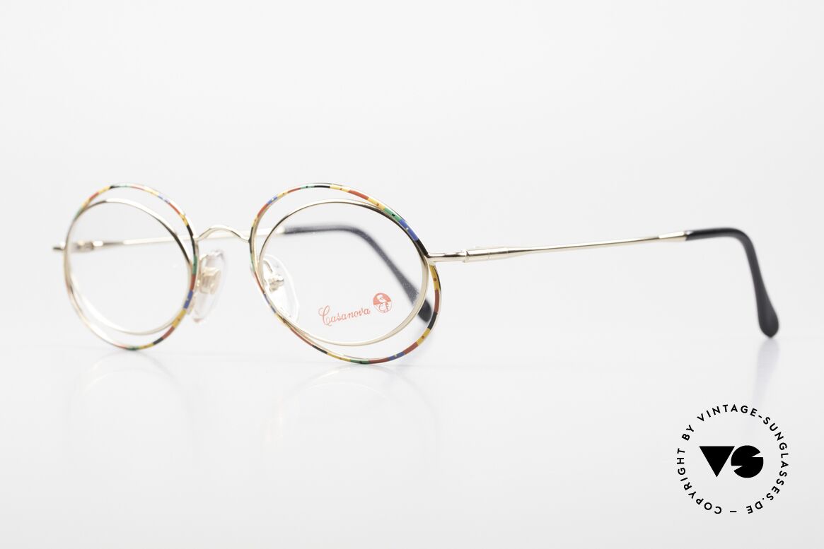 Casanova LC16 Crazy Eyeglasses Mulitcolored, precious gold-plated frame with multicolored pattern, Made for Women