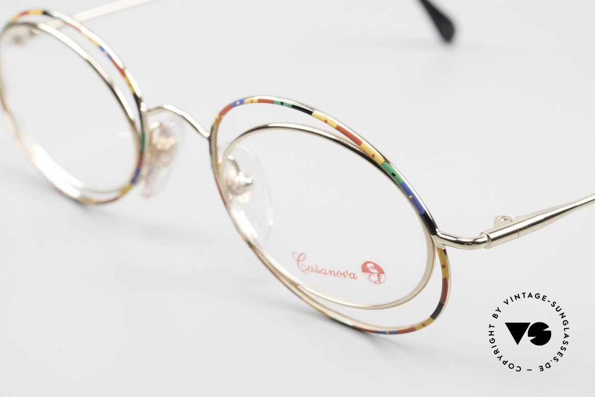 Casanova LC16 Crazy Eyeglasses Mulitcolored, precious gold-plated frame with multicolored pattern, Made for Women