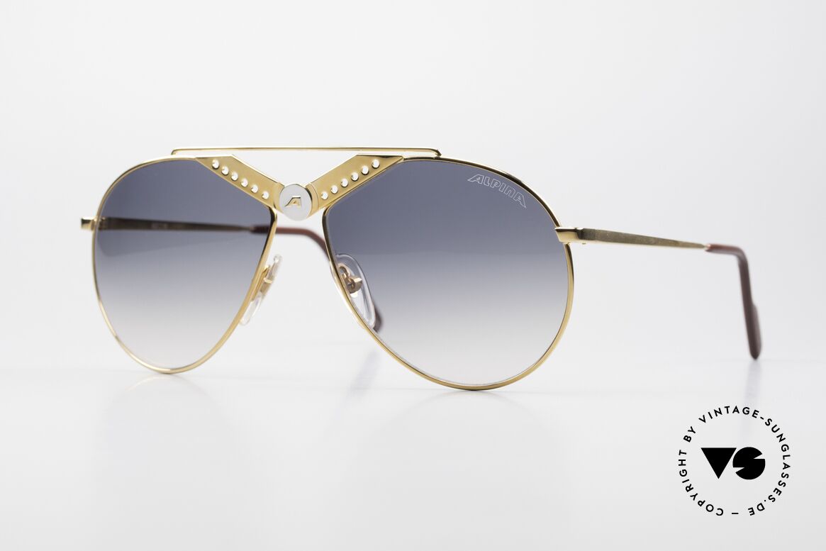 Alpina M52 Rare 80's Glasses Gold Plated, ultra rare Alpina aviator sunglasses from the 1980's, Made for Men