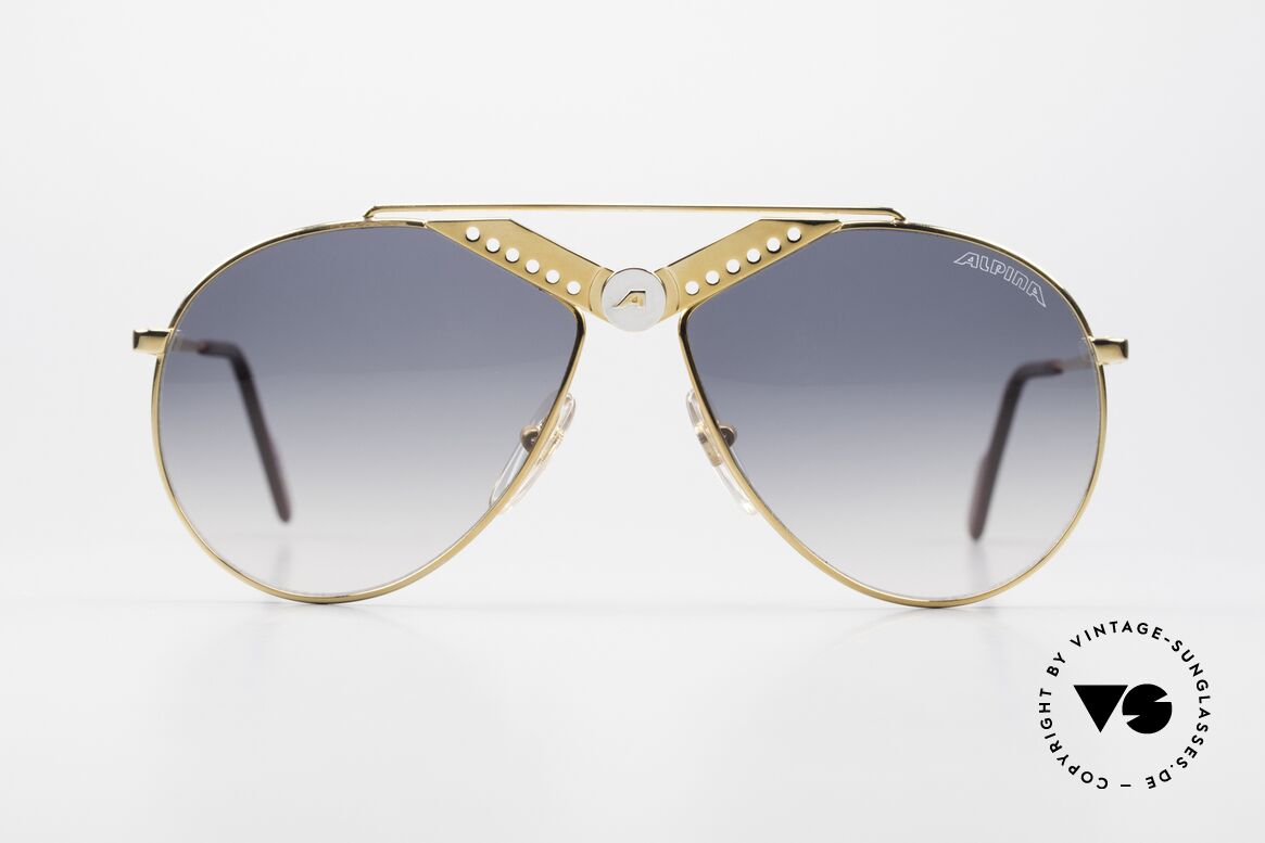 Alpina M52 Rare 80's Glasses Gold Plated, noble GOLD-PLATED frame with striking Alpina logo, Made for Men